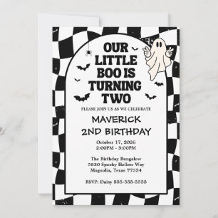 Our Little Boo Halloween 2nd Birthday Invitation