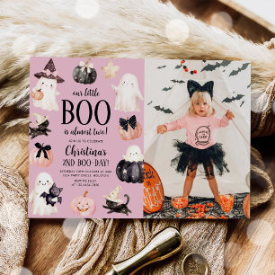 Our little Boo Halloween 2nd Birthday Party Photo Invitation