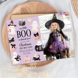 Our little Boo Halloween 2nd Birthday Party Photo Invitation