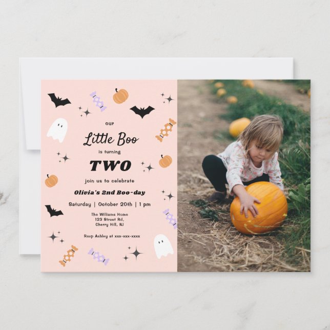 Our Little Boo Halloween Birthday Invitation (Front)
