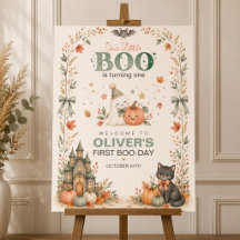 Our Little Boo Halloween Birthday Welcome Sign