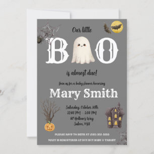 Our Little BOO is almost Due! Ghost Baby Shower Invitation
