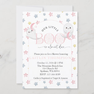 Our Little Boo is almost due Halloween Baby Invitation