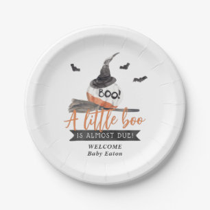 Our Little Boo is Almost Due Halloween Baby Paper Plate