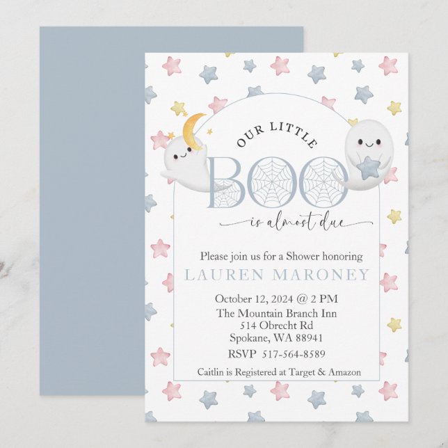 Our Little Boo is almost due Halloween  Invitation (Front/Back)