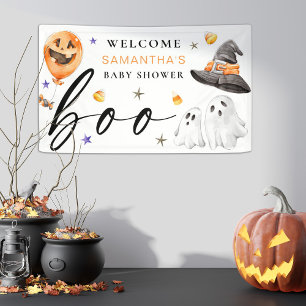 Our Little Boo is Due Halloween Baby Shower Banner