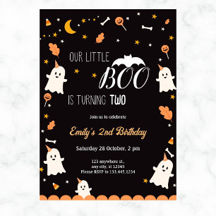 Our Little Boo is Girl Halloween Birthday Any Year Invitation