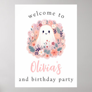 Our Little Boo Is Turning 2 Welcome Party Poster