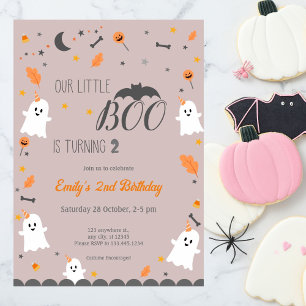 Our Little Boo is Turning, Halloween Birthday  Invitation