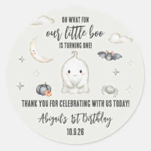 Our Little BOO is turning ONE! Halloween Birthday Classic Round Sticker