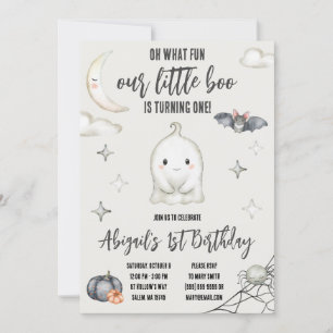 Our Little BOO is turning ONE! Halloween Birthday Invitation