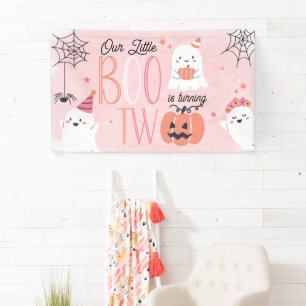 Our Little Boo Is Turning Two Birthday Banner