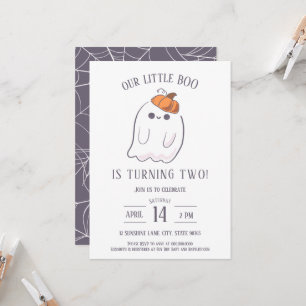 Our Little Boo is turning TWO birthday invitation