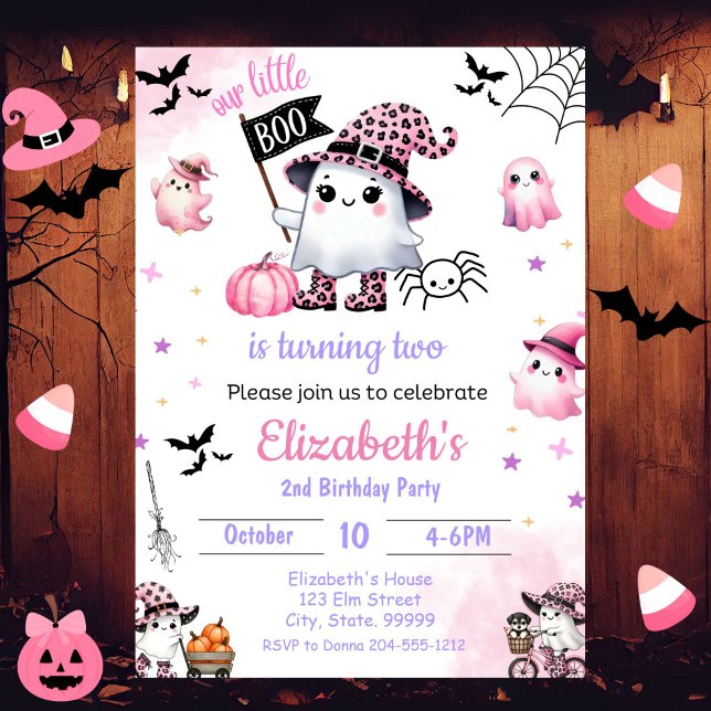 Our Little Boo is Turning Two Birthday  Invitation (Creator Uploaded)