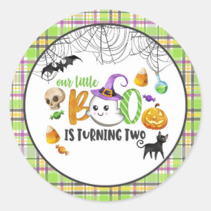 Our Little Boo is Turning TWO Birthday Sticker