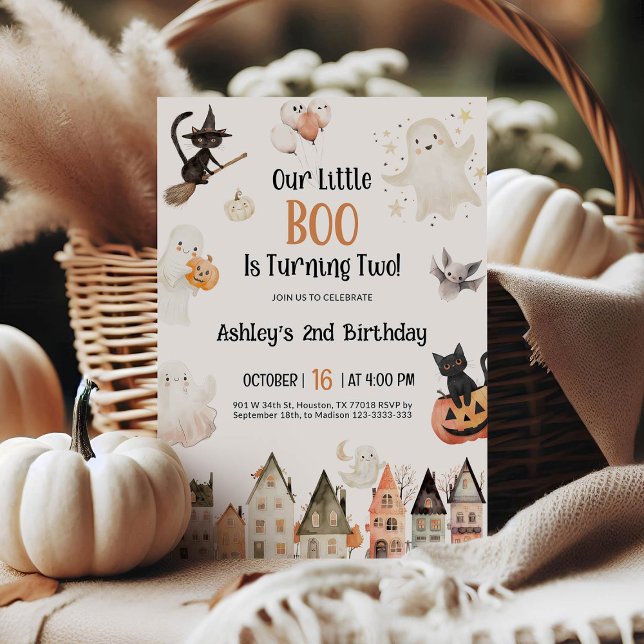 Our Little Boo Is Turning Two | Halloween Birthday Invitation (Creator Uploaded)