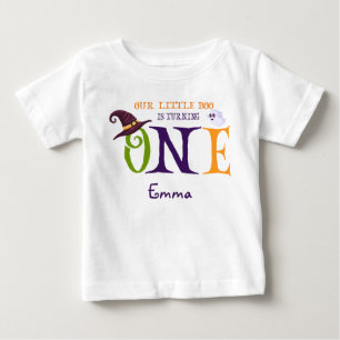 Our Little Boo Turning One, Halloween 1st Birthday Baby T-Shirt