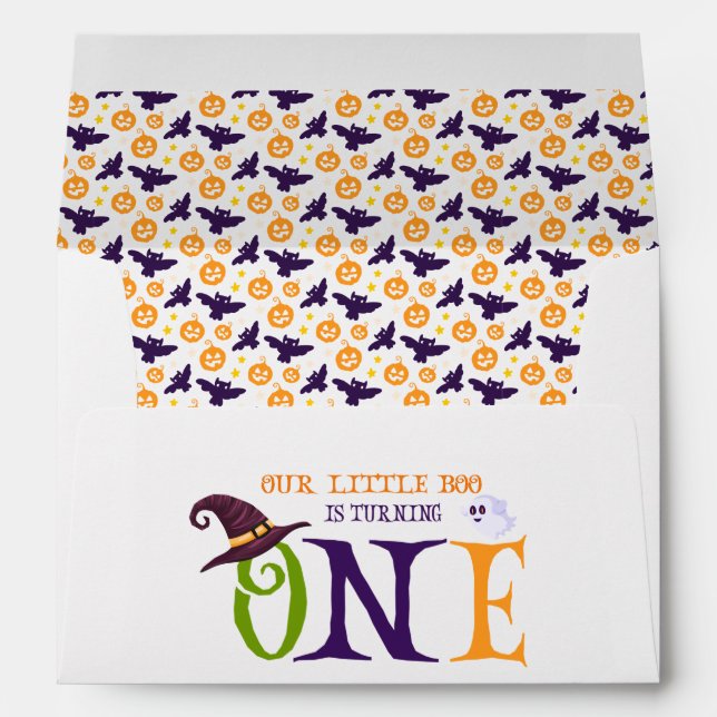 Our Little Boo Turning One, Halloween 1St Birthday Envelope (Back (Bottom))