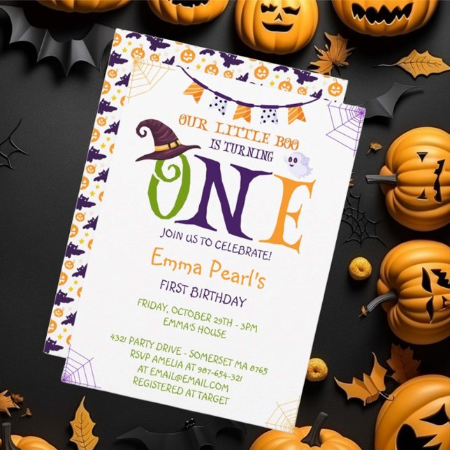 Our Little Boo Turning One, Halloween 1st Birthday Invitation (Creator Uploaded)