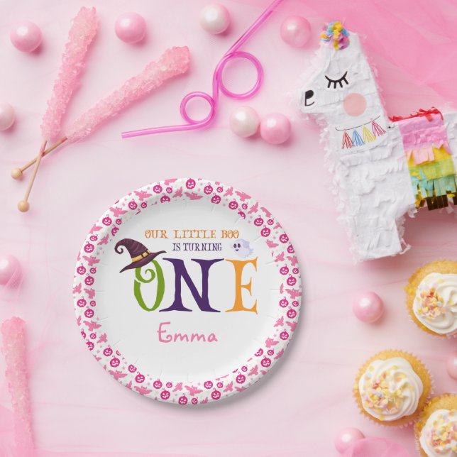 Our Little Boo Turning One, Halloween 1St Birthday Paper Plate (Party)