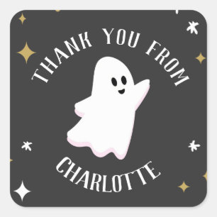 Our Little Boo Turning Two Ghost Halloween Favour Square Sticker