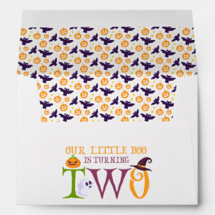 Our Little Boo Turning Two, Halloween 2nd Birthday Envelope