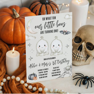 Our Little BOOS are turning ONE Halloween Birthday Invitation