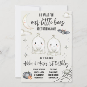 Our Little BOOS are turning ONE Halloween Birthday Invitation