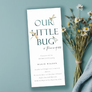 Our Little Bug Blue Dragonfly Any Age Birthday Invitation