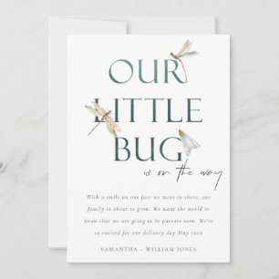 Our Little Bug Blue Dragonfly Baby Announcement