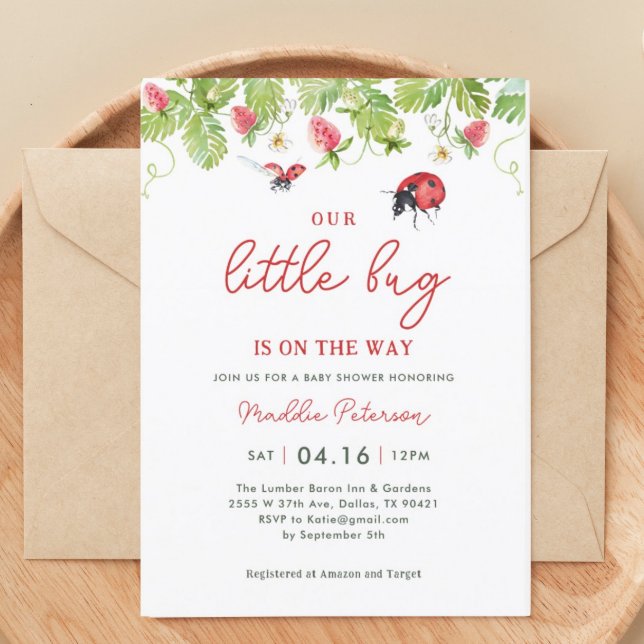 Our Little Bug Girl Baby Shower Invitation (Creator Uploaded)