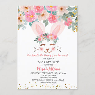 Our little Bunny is on the way baby shower Invitation