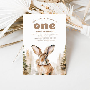 Our Little Bunny Is One 1st Birthday Invite