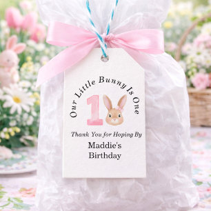 Our Little Bunny Is One 1st Birthday Thank You Gift Tags