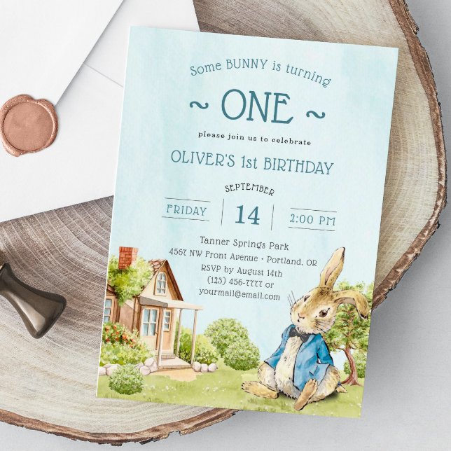 Our Little Bunny is Turning One Birthday Invitation (Creator Uploaded)