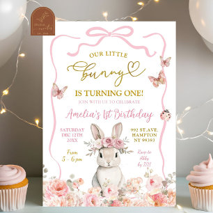 Our Little Bunny is Turning One Invitation