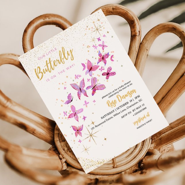 Our Little Butterfly Baby Shower Invitation (Creator Uploaded)