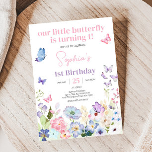 Our Little Butterfly Birthday Party Invitation