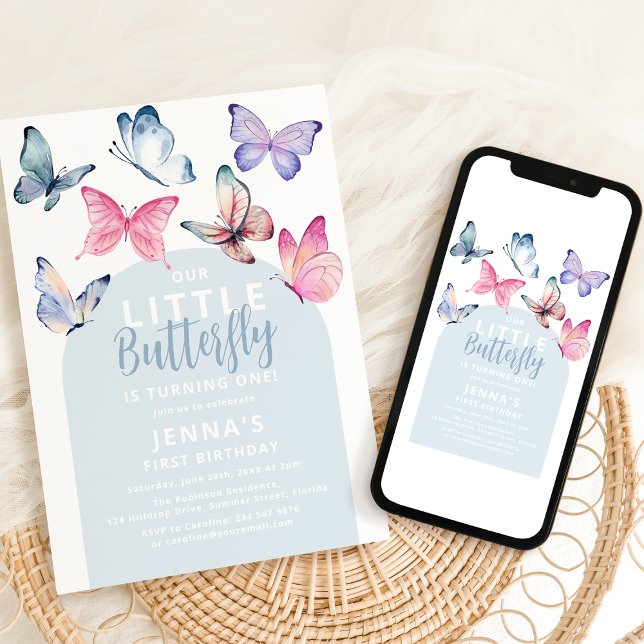 Our Little Butterfly Birthday Party Invitation (Creator Uploaded)