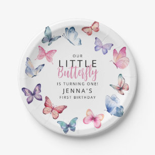 Our Little Butterfly Birthday Party Paper Plate