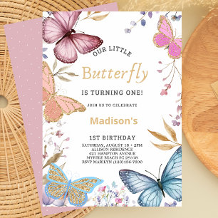 Our Little Butterfly First Birthday Invitation