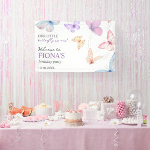 Our little butterfly Girl's 1st birthday Welcome Banner