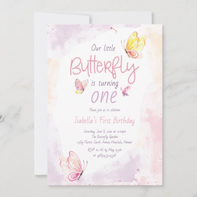 Our Little Butterfly Invitation (Front)
