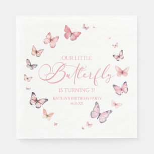 Our Little Butterfly Soft Pink Birthday Party Napkin