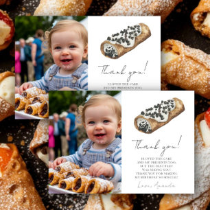 Our Little Cannoli 1st Birthday Thank you Card