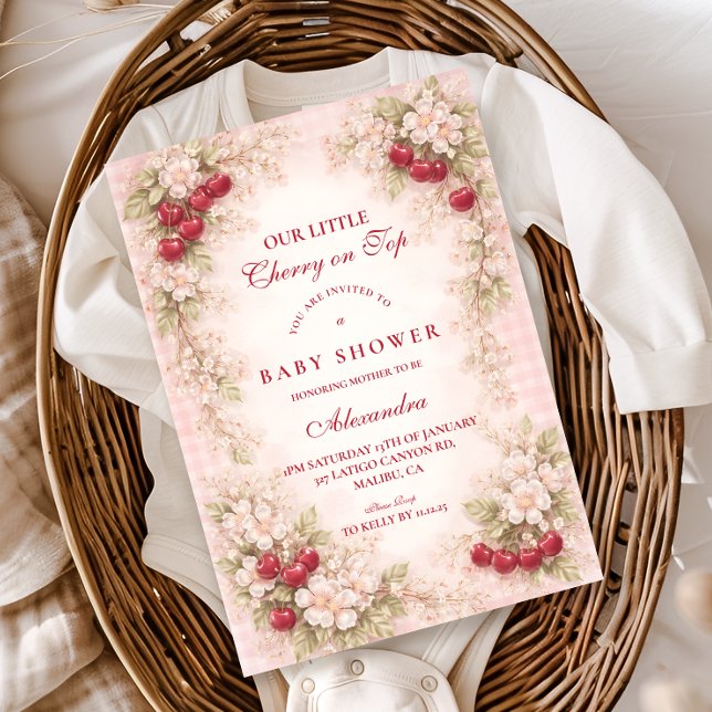 Our Little Cherry Blossom Baby Shower Invitation (Creator Uploaded)