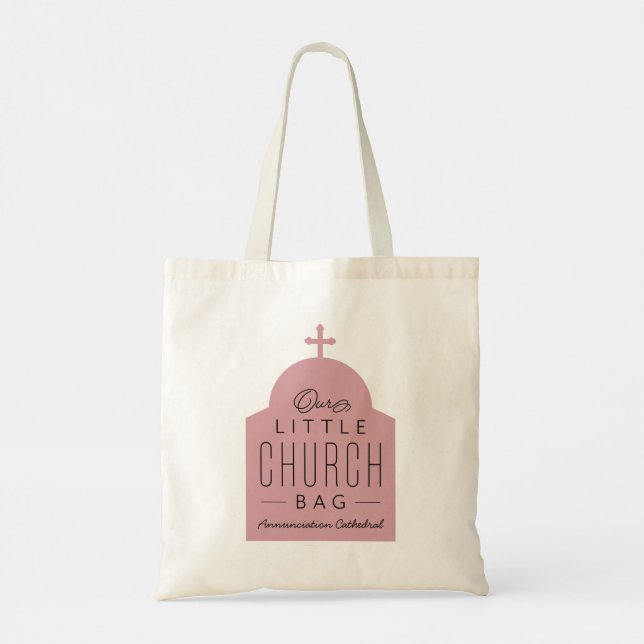 Our little church bag cute pink Orthodox dome tote (Back)