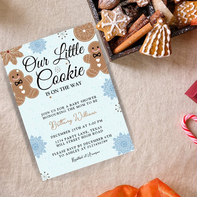 Our Little Cookie Boy Christmas Baby Shower  Invitation (Creator Uploaded)