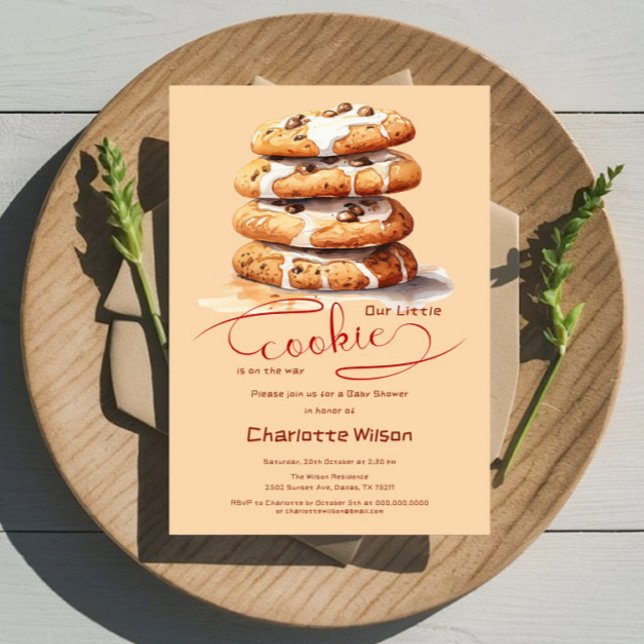 Our Little Cookie Is On The Way Cute Baby Shower Invitation (Creator Uploaded)