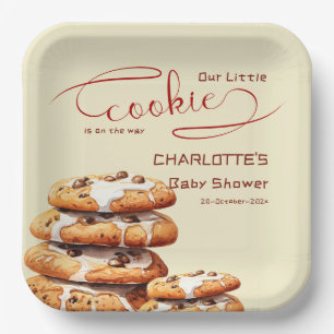 Our Little Cookie Is On The Way Cute Baby Shower Paper Plate